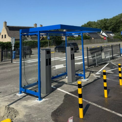 Betaalautomaat overkapping M1 29 Montageproject Palermo overkapping bij parkeer- en ticketautomaten in Sluis